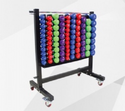 Dumbbell Rack with Wheels for 44 pairs vinyl / neo dumbells